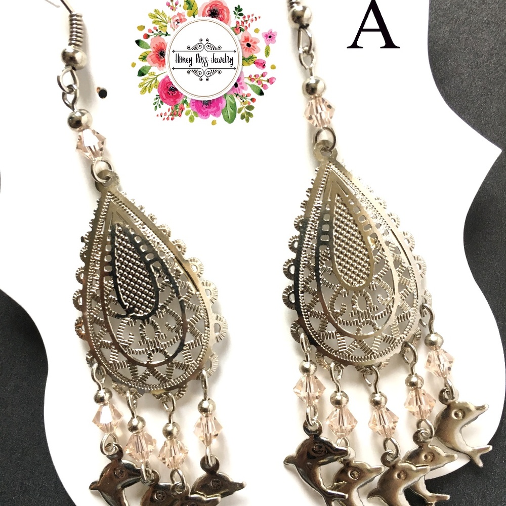 Silver color Earrings swarovski crystal for her